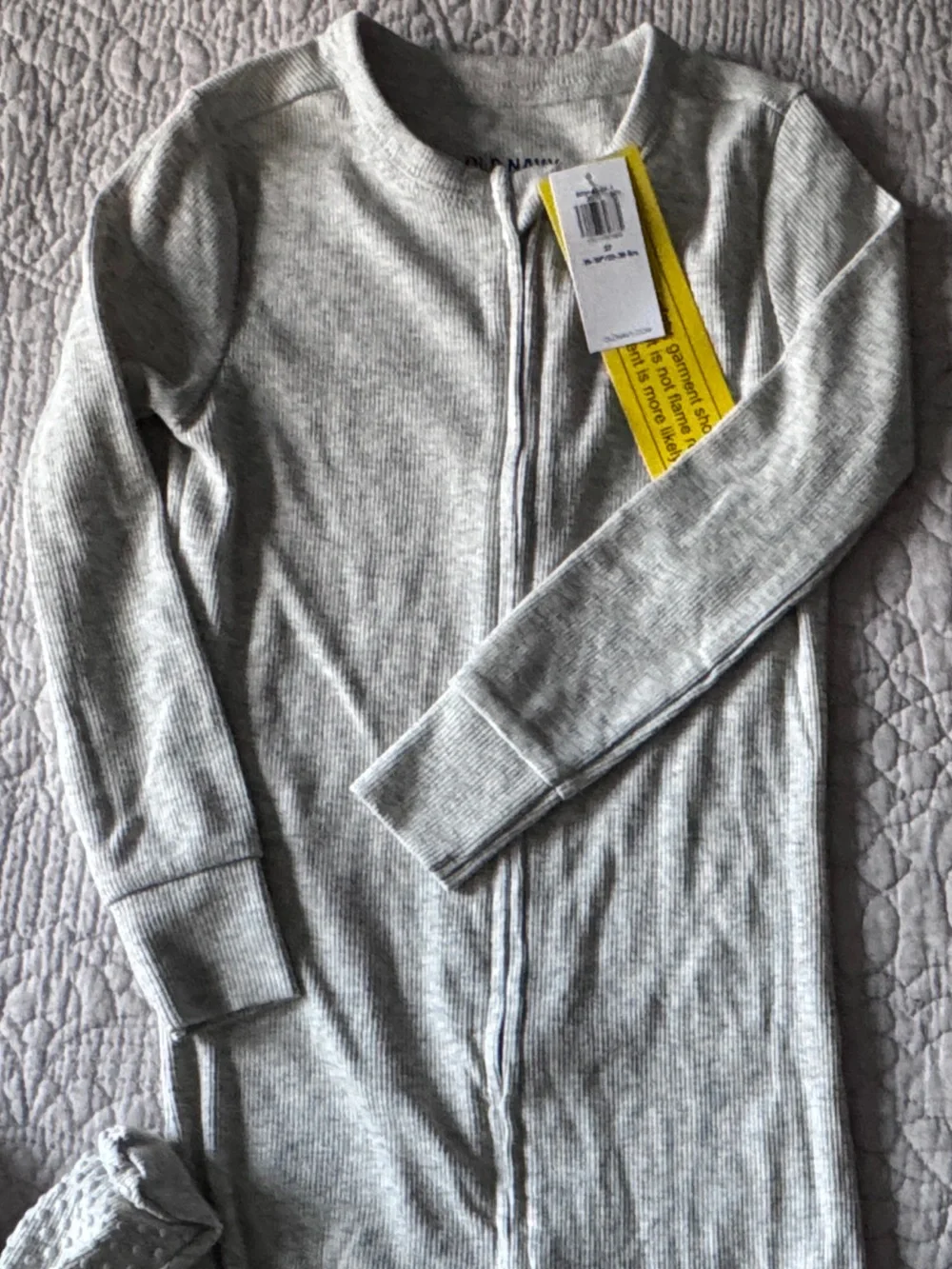 Old Navy Light Heather Gray Zip Front Footed Pajamas
